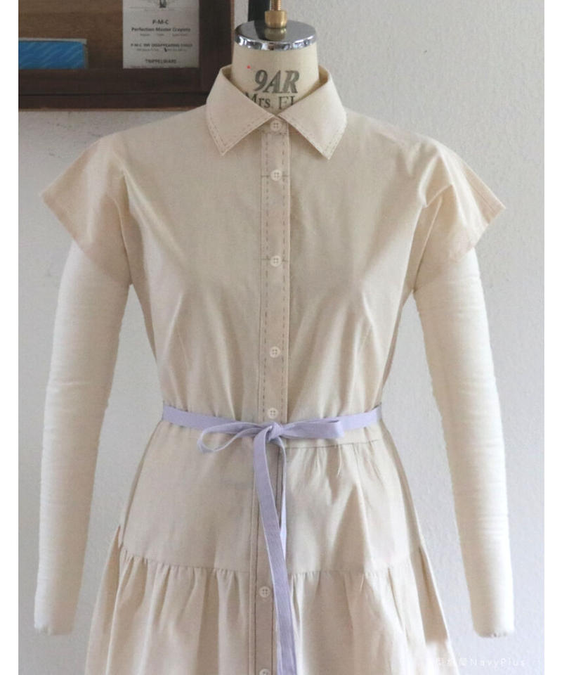 ティアードシャツワンピース追加用パターン 9号 ダウンロード用 型紙屋 Navy Plus