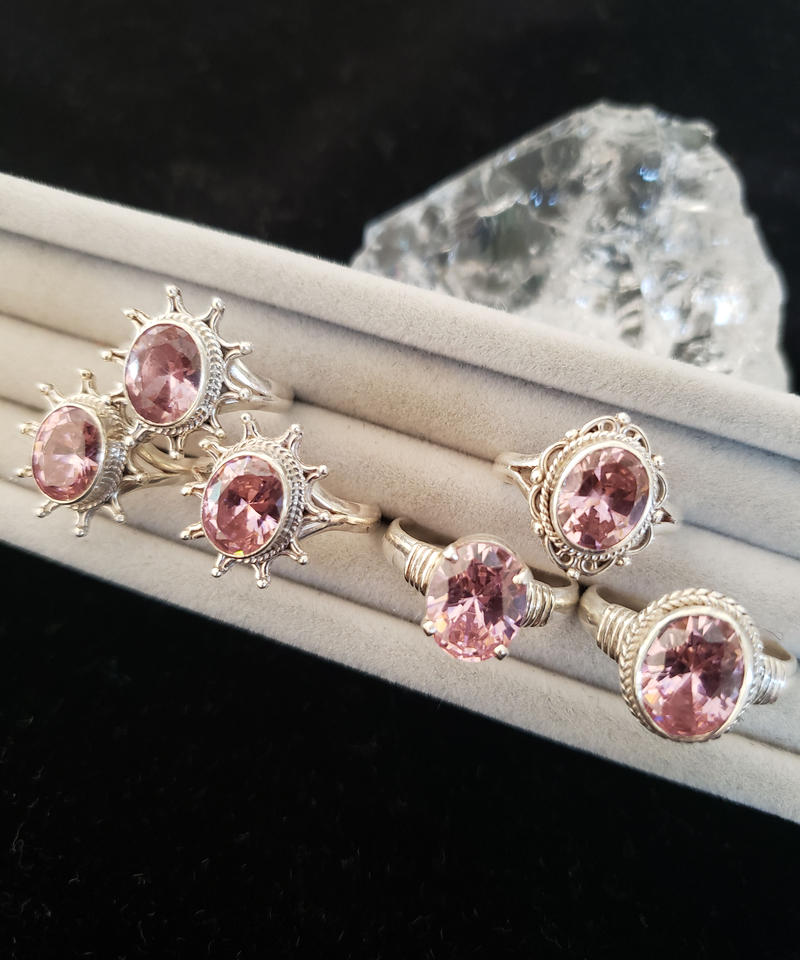 ピンクジルコンリングb Nepali Jewelry