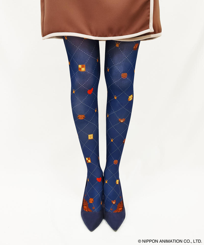 キャラクター ラスカル 8t 0061 チョコレート プリントタイツ 面白くて かわいい