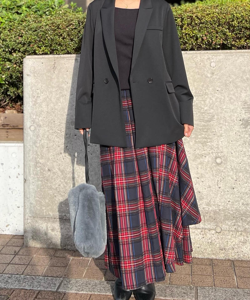 エイミーイストワール コンビネーションアシメチェックスカート 転がす 