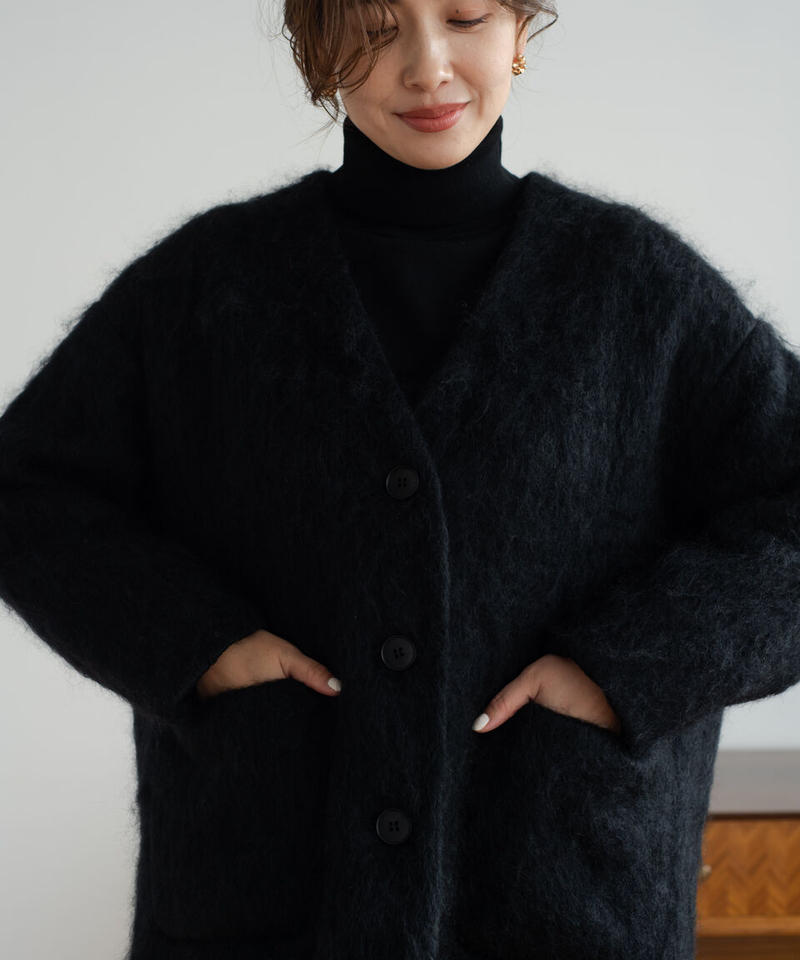 OHGA オーガ / シャギーコーディガン OHGA オーガ シャギーカーディガン ブラック