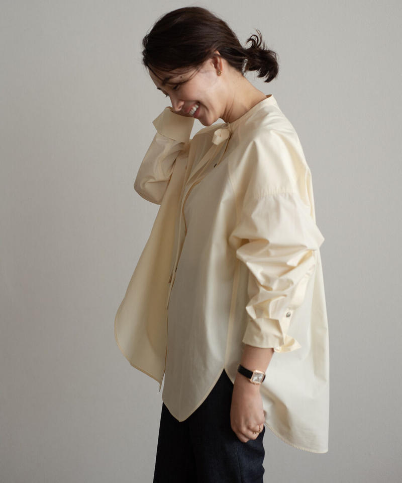 お年玉セール特価】 ohga bowtie blouse yellow ボウタイブラウス tdh