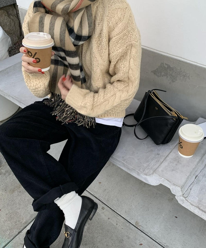 cable knit(gray,ecru) | ok.soon cable knit(gray,ecru) | ok.soon