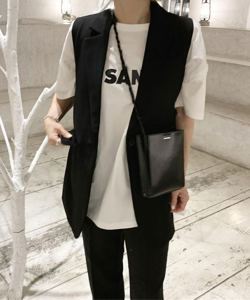 GALLARDAGALANTE リネン テーラードベスト 黒サイズF*WB 売り出し特価