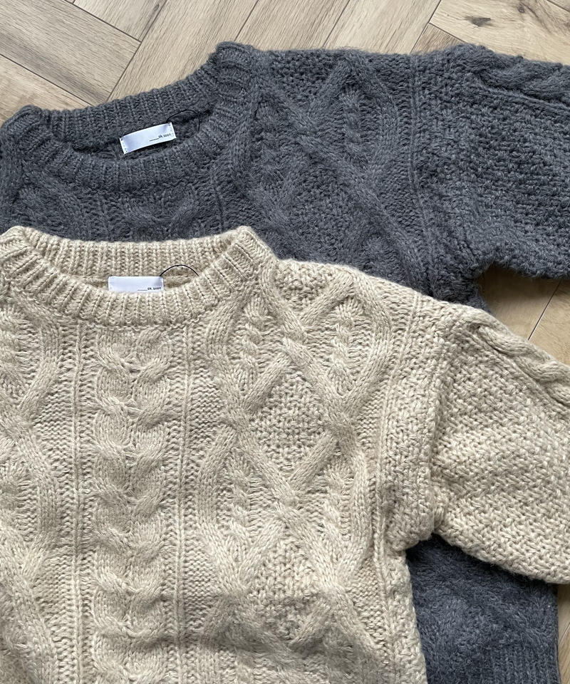 cable knit(gray,ecru) | ok.soon cable knit(gray,ecru) | ok.soon