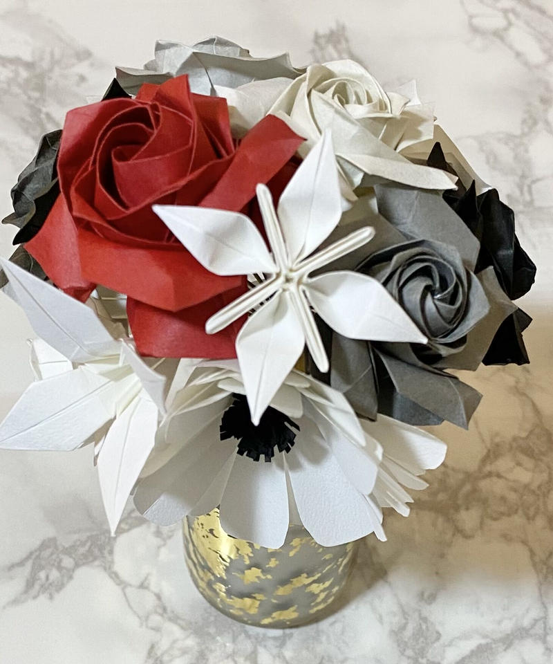 折り紙のクリスマスブーケ Origami Hiryo
