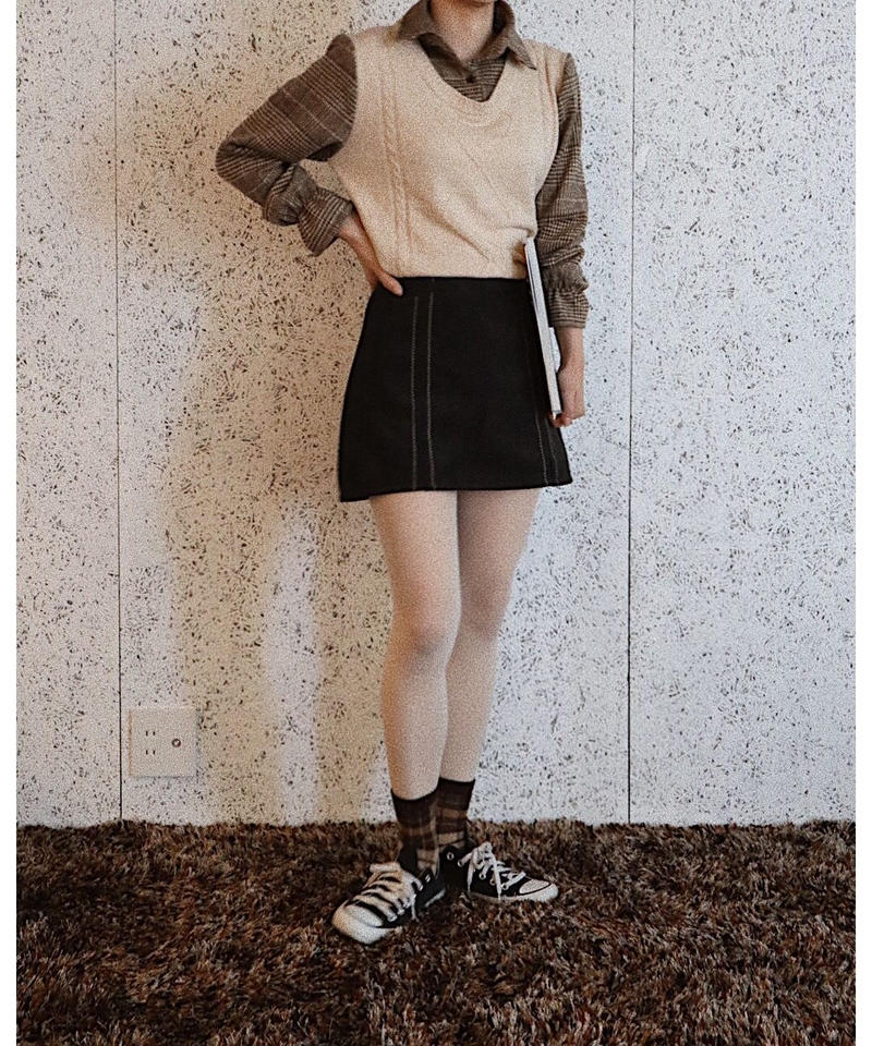 142 チェックシャツベスト ベージュ O S I R I S 142 チェックシャツベスト ベージュ O S I R I S