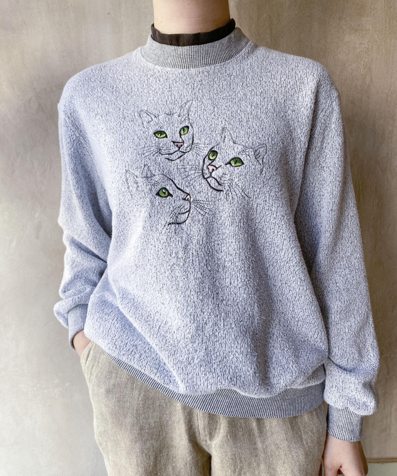 猫刺繍スウェット Otoe