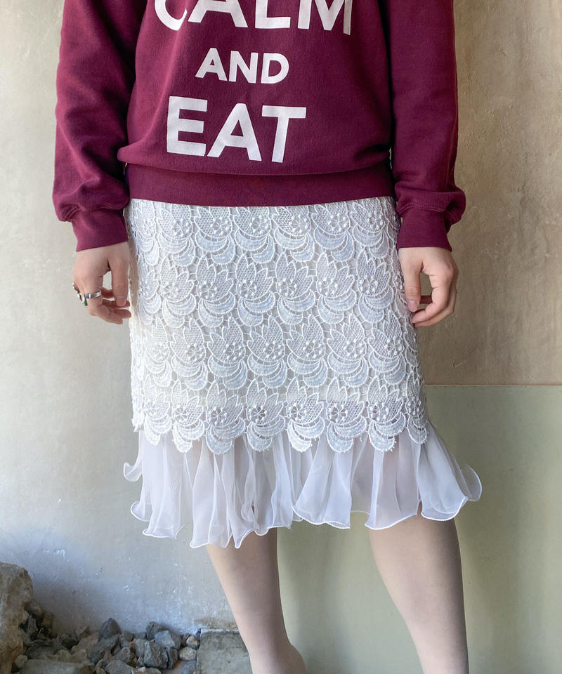 白レーススカート Otoe