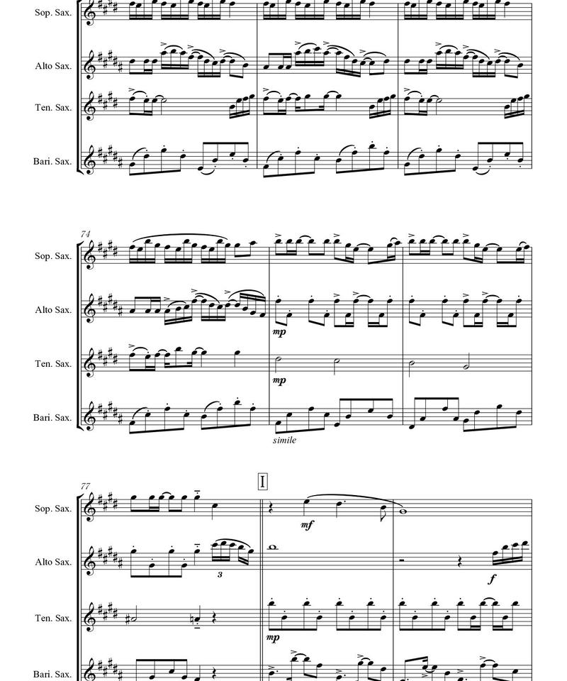 サックス四重奏 久石譲 Summer Oxas Music