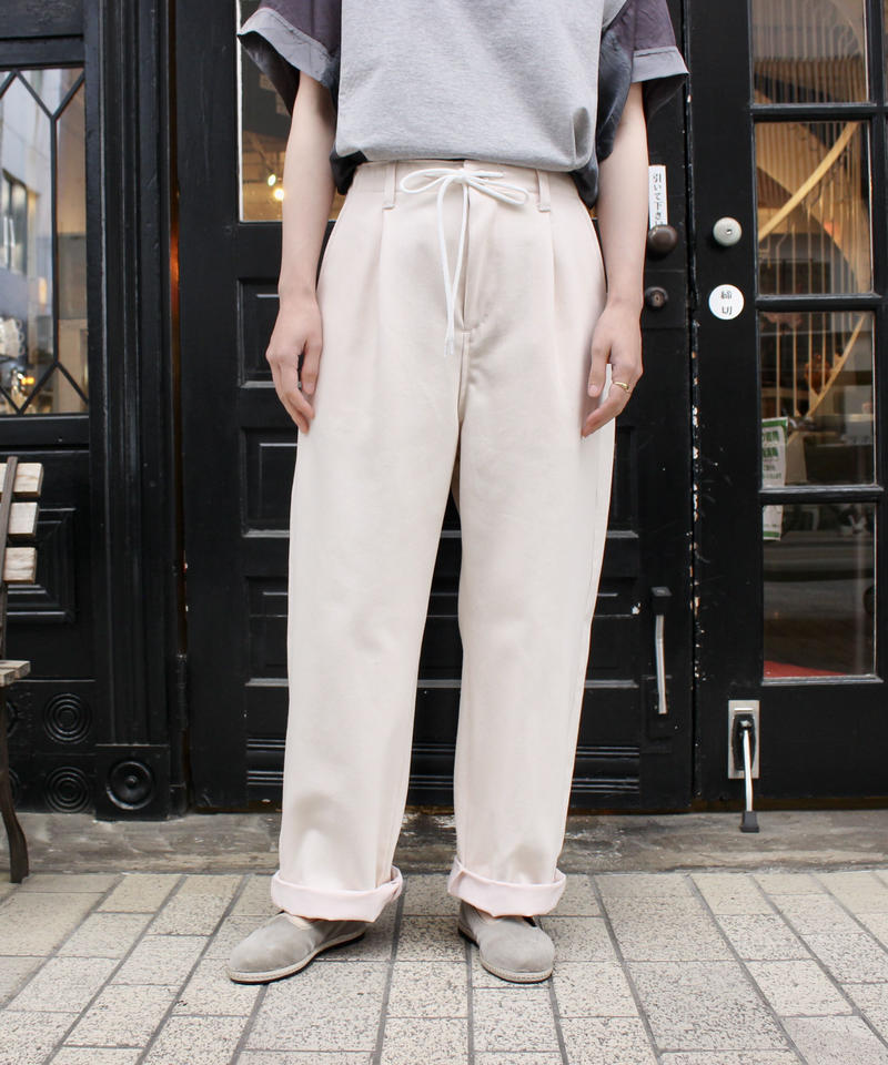花とギター Denim Relaxed Taper Pants Yellow Pin
