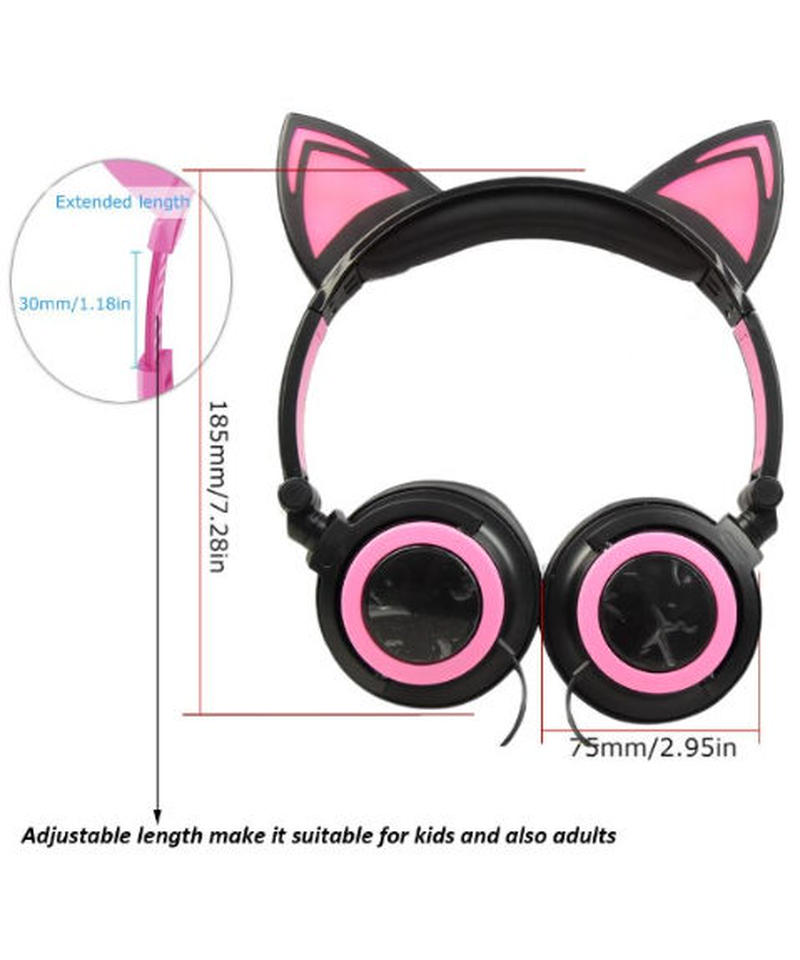 バイカラー 猫耳 キュート 有線 ゲーミングヘッドフォン レディース ユニーク ヘッドセット