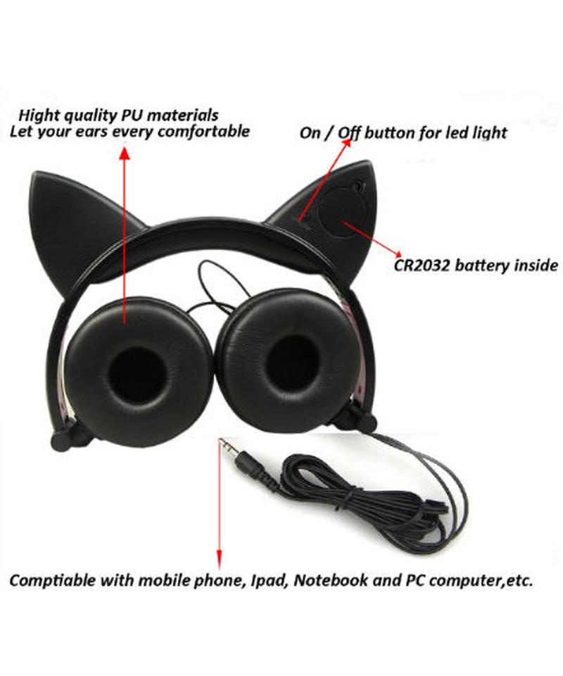 バイカラー 猫耳 キュート 有線 ゲーミングヘッドフォン レディース ユニーク ヘッドセット
