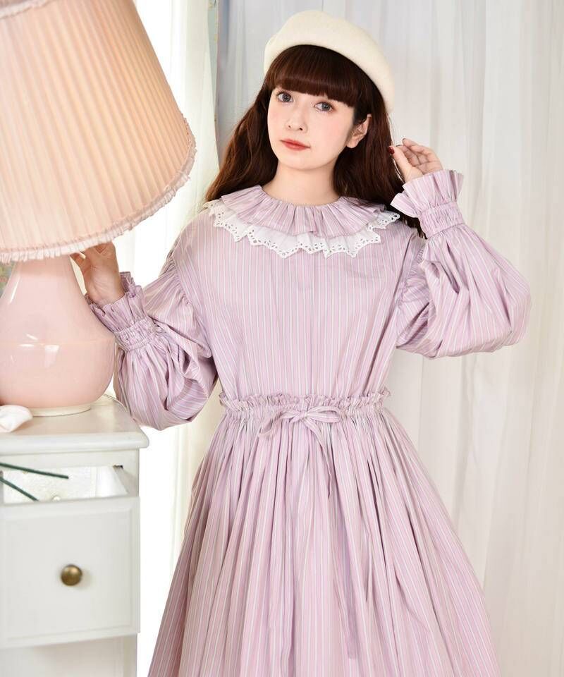 ストライプワンピース 紺系 Perla Nell Ostrica