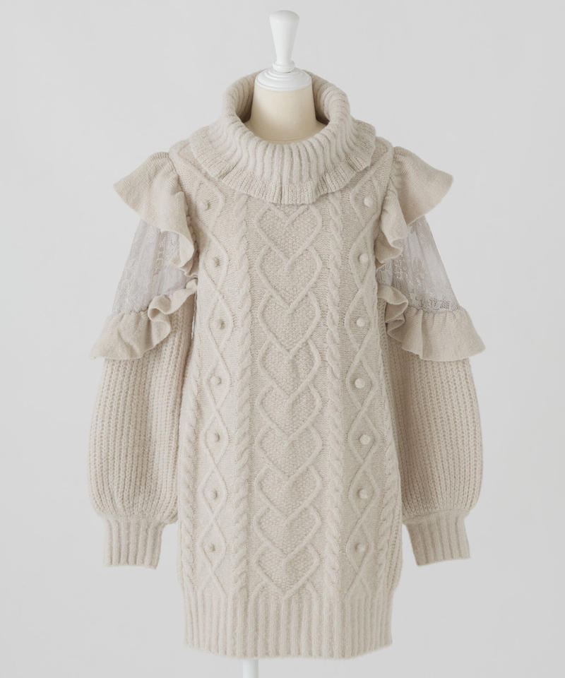 本物の ケーブルニットワンピース ハートクローゼット ひざ丈ワンピース Nicholaskralev Com