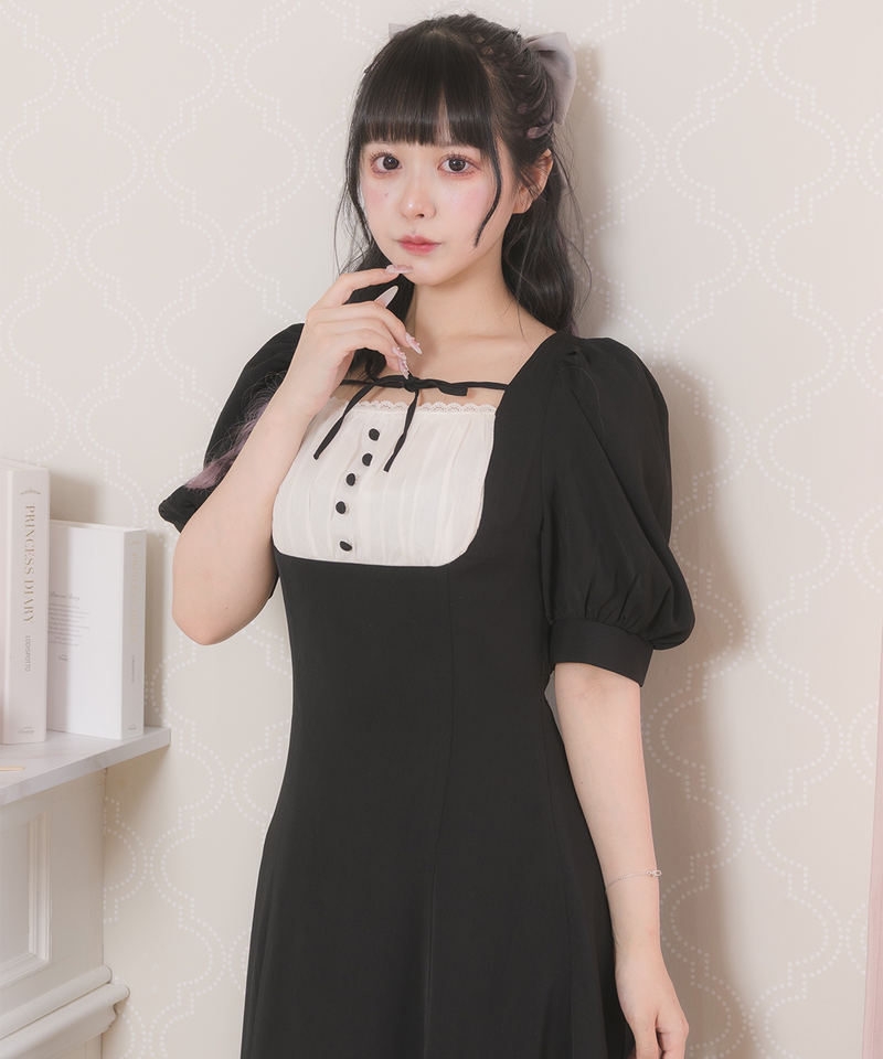 pium マーメイドフレアカフェワンピ pium マーメイドフレアカフェワンピ