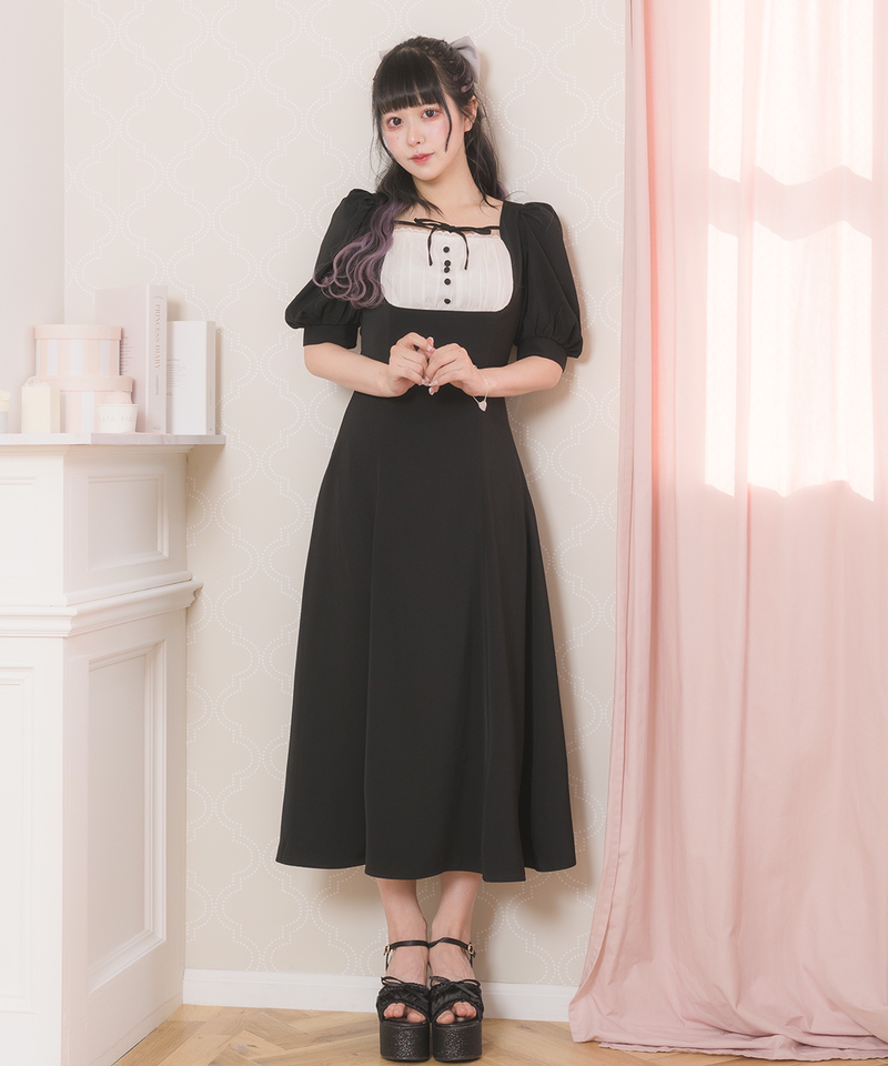 pium マーメイドフレアカフェワンピ