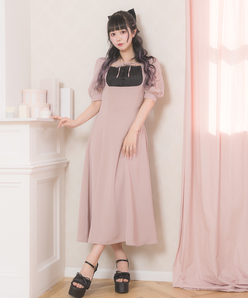 pium マーメイドフレアカフェワンピ