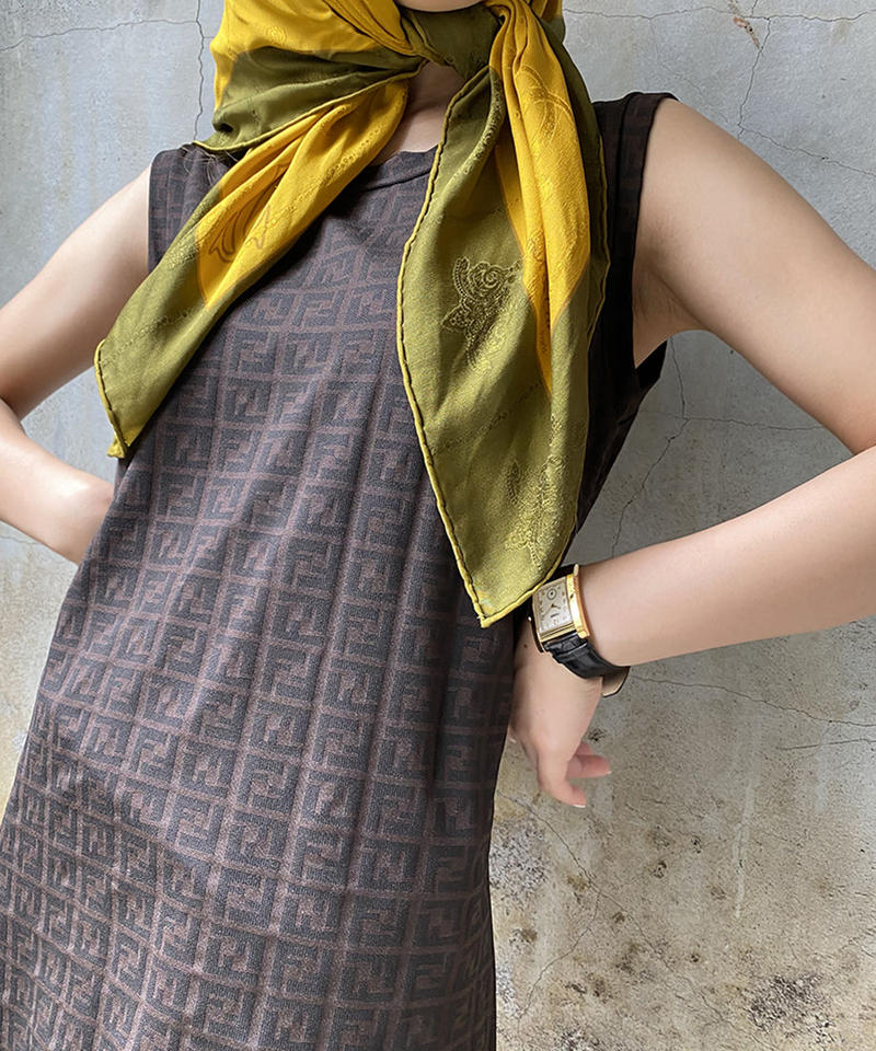 Fendi Ffズッカパターンノースリーブワンピース ブラウン ブラウン Pour Ma