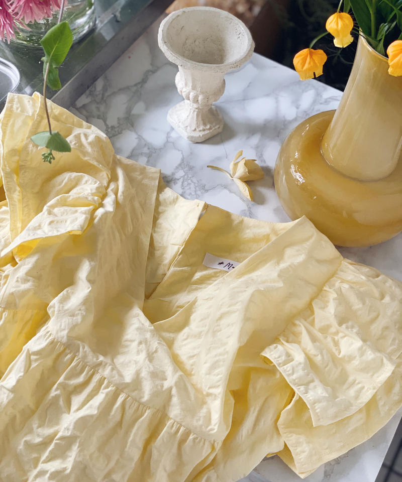 Original シアサッカーワンピース イエロー Make Ai