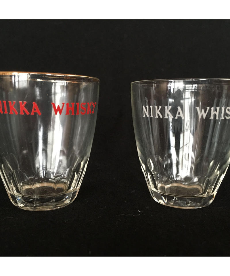 ニッカウイスキー ショットグラス 昭和４０ ５０年代 赤 白 れいゆぅる Rayures
