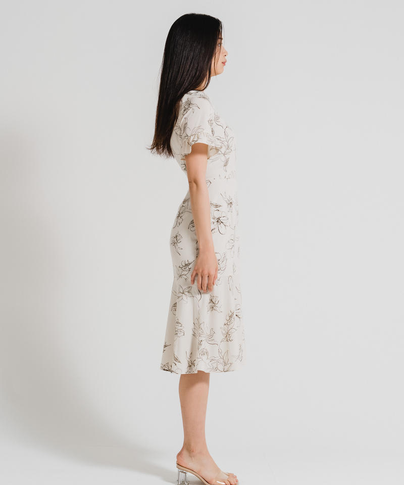 骨格ストレート セシルフラワーワンピース Refon Tokyo