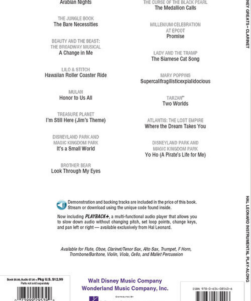 ディズニーグレート曲集 クラリネット ソロ Second Rate