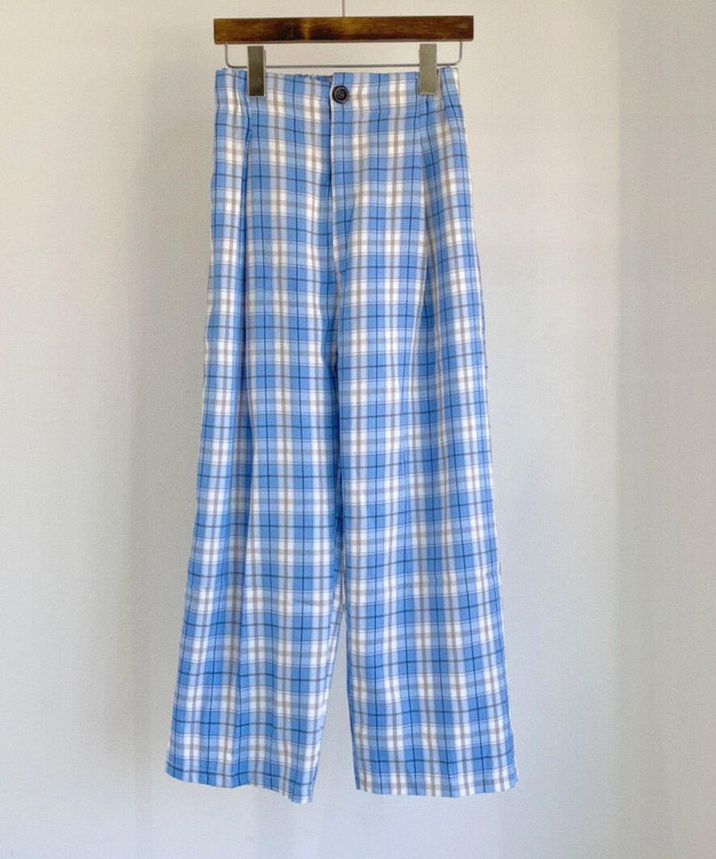 My ブルーチェックパンツ Sollon