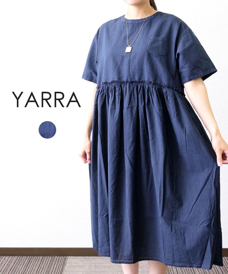 Yarra 異素材コンビ半袖ワンピース Mon Favori モンファヴォリ
