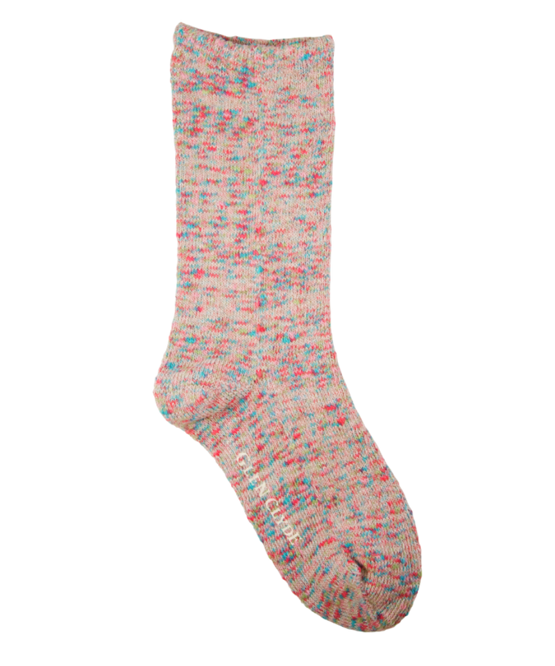 Monet 綿無地サイズフリーソックス ピンク Glen Clyde Sockclub