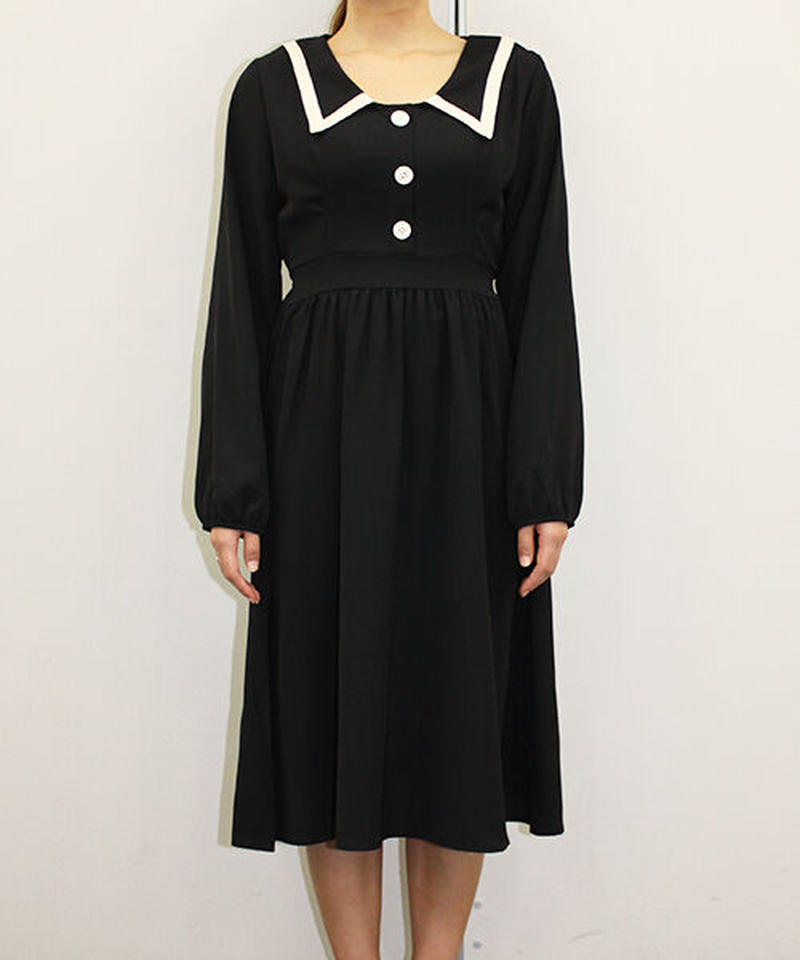 襟付きレトロワンピース ２色展開 Spps Online Shop