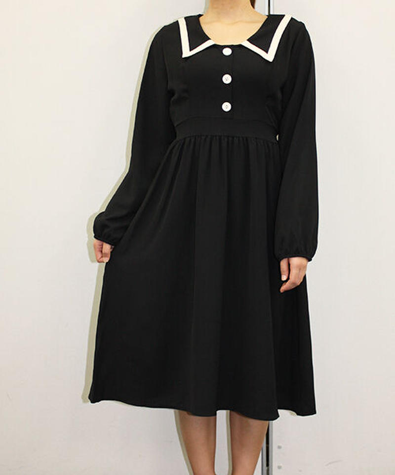 襟付きレトロワンピース ２色展開 Spps Online Shop