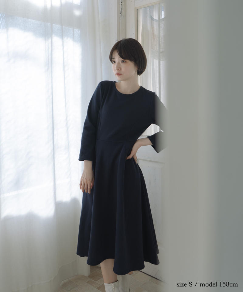 裏起毛フィット フレアワンピース Hitoiki