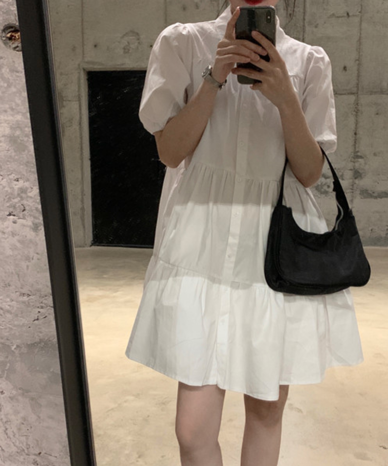 ティアードシャツバルーンシャツワンピ 709 Luce Popo