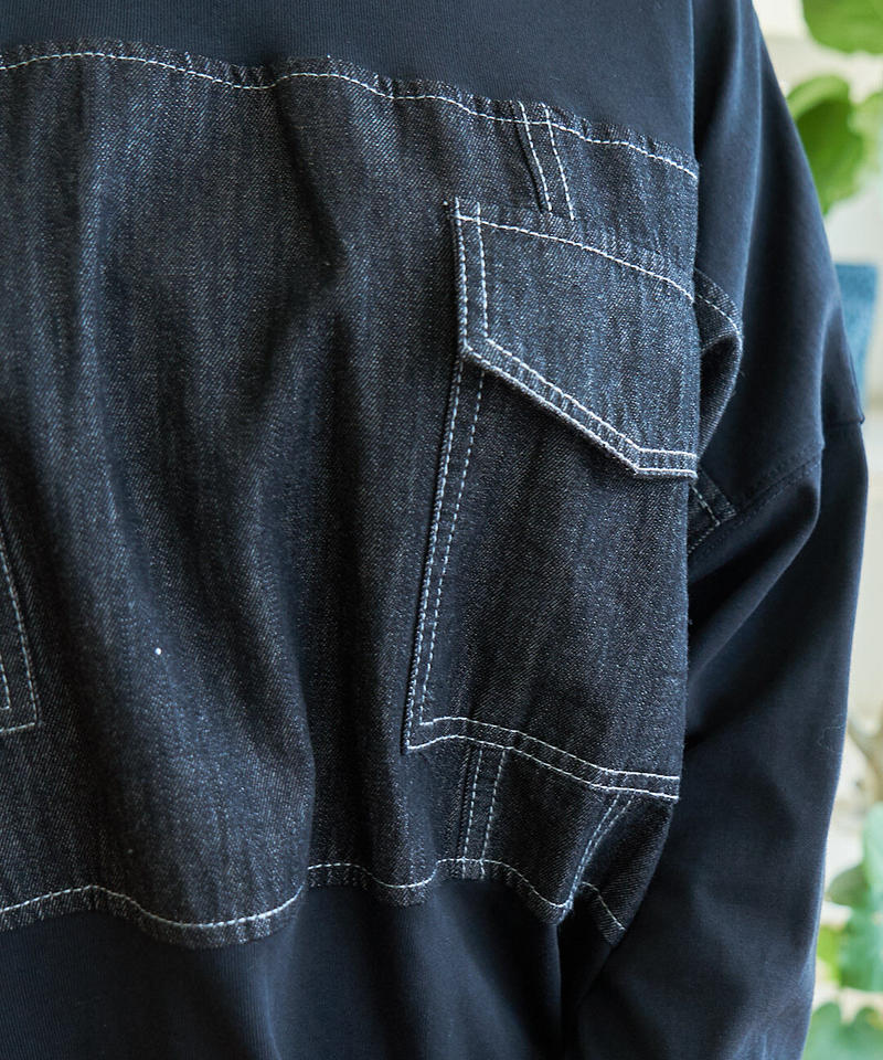 ミカーレミカーレ デニム素材 カットソープルオーバー サイズ フリー Mdf108tae