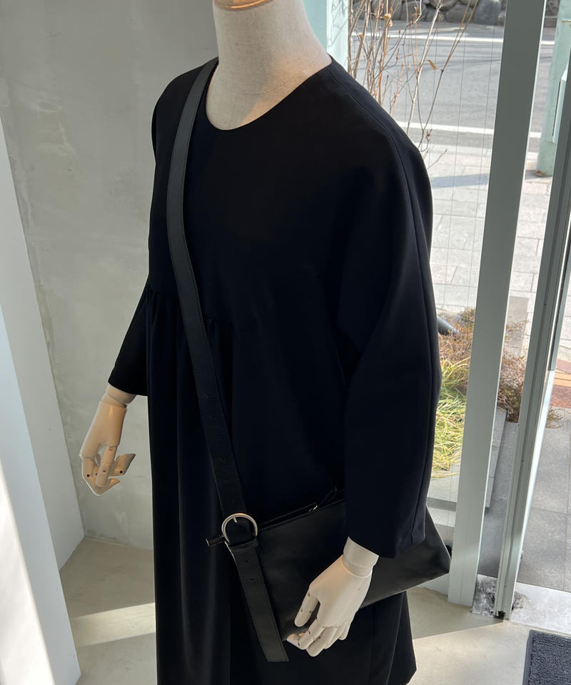 再入荷 黒ギャバワンピース High Quality Gabardine No 413