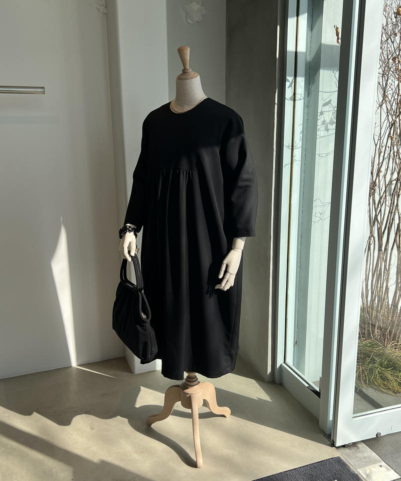 再入荷 黒ギャバワンピース High Quality Gabardine No 413