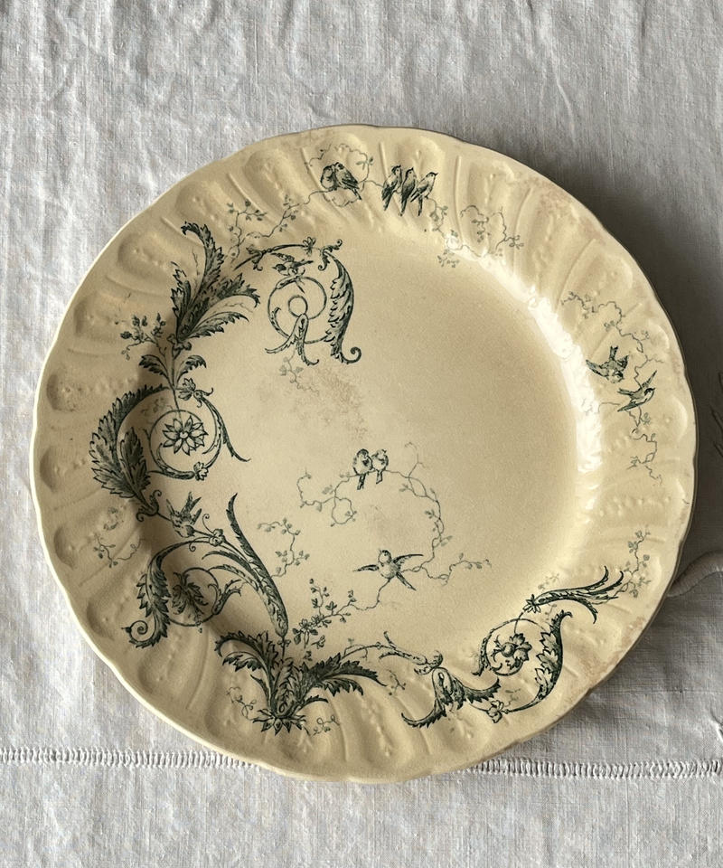 新作グッ フランスアンティーク ジアン ディナープレート rauquen.cl