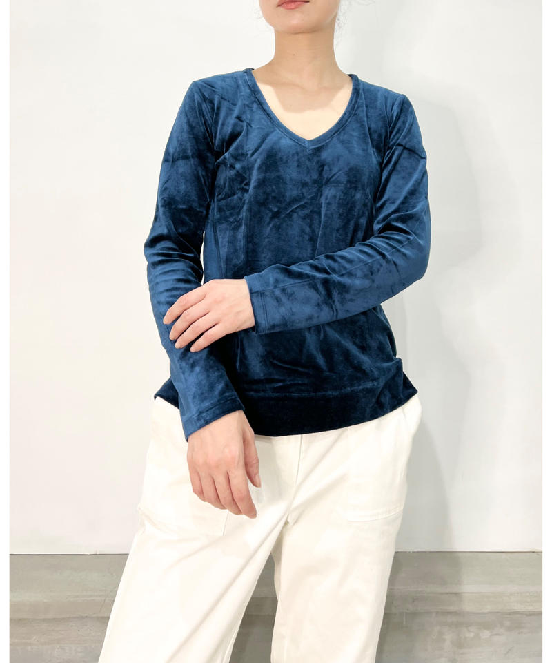 Enof Velour Tops ベロアトップス ブルー Tシャツ | endageism.com