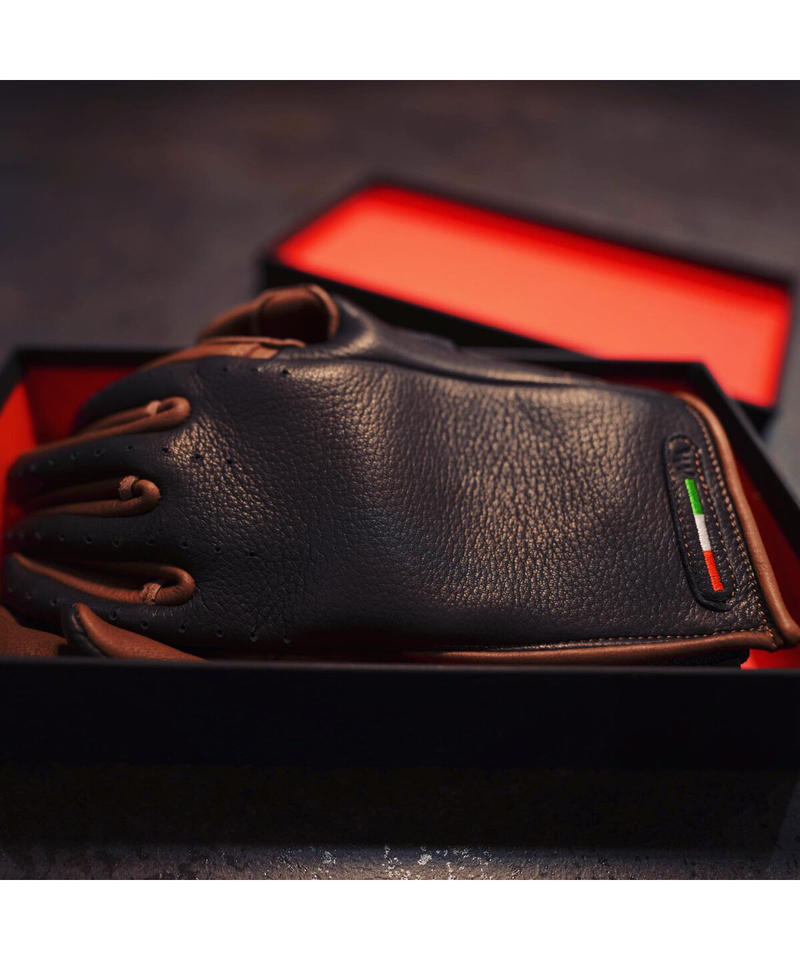 黒 茶 鹿革バイクグローブ 愛車のある暮らし