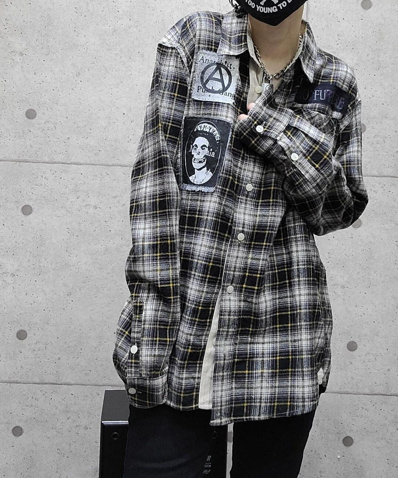 ファッションデザイナー シャツ Anarchy Stripe Check トップス Www Listermais Pt
