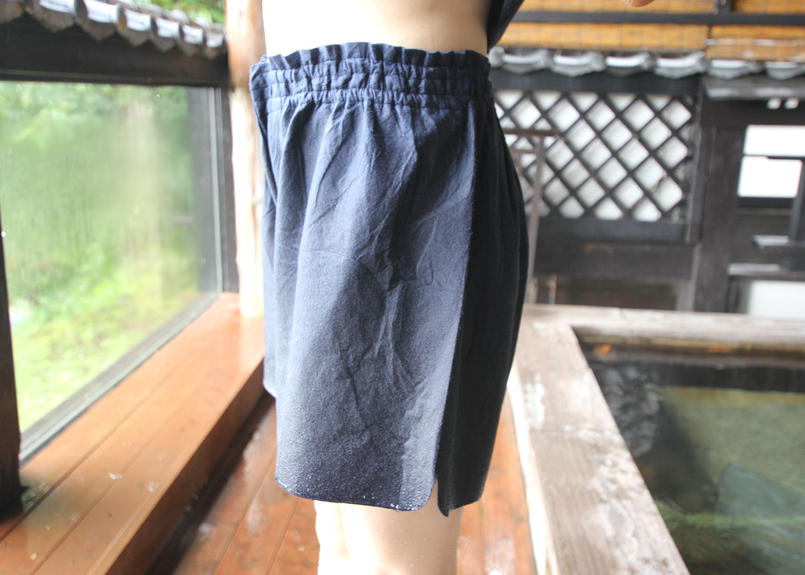 男性用湯浴み着ブルー 日本製 女性も上下セットで利用可 トランクスタイプ エアクルーズ