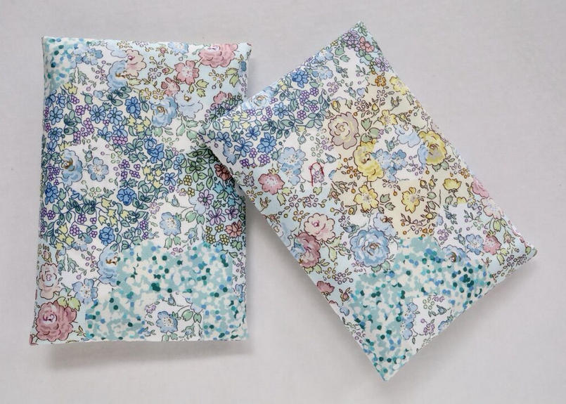 リバティティッシュケース ガーデンパッチワーク ブルー Amanda Mandy