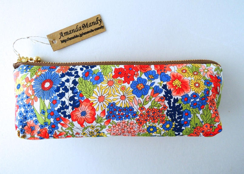 リバティペンケース マーガレットアニー ブルー Amanda Mandy