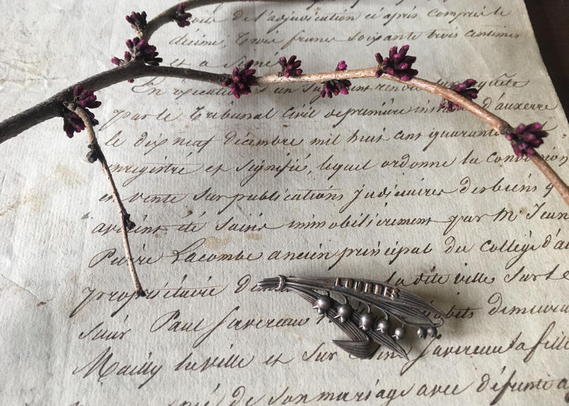 フランス アンティーク すずらん ブローチ Mamantique