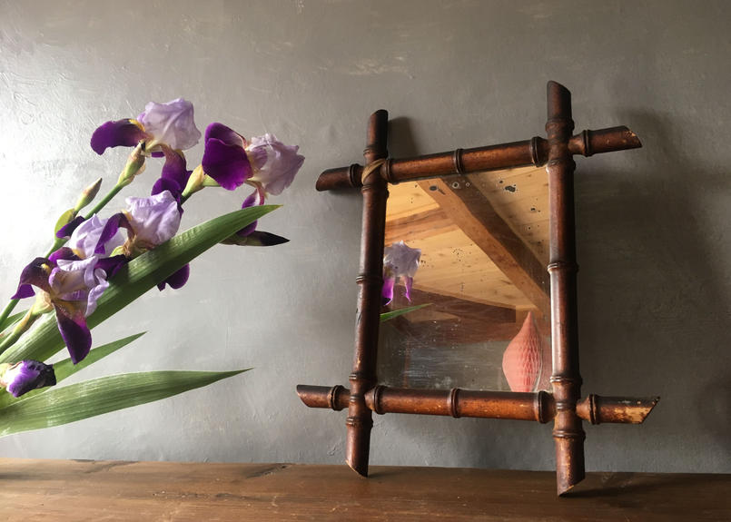 フランス アンティーク バンブー ミラー 鏡 ブロカント Mamantique