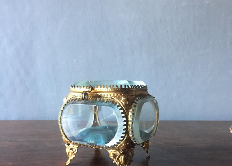 仏アンティーク ガラスのジュエリーボックス Mamantique