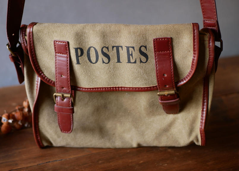 20´s フランスヴィンテージ POSTES フランス郵便局員ショルダーバッグ-