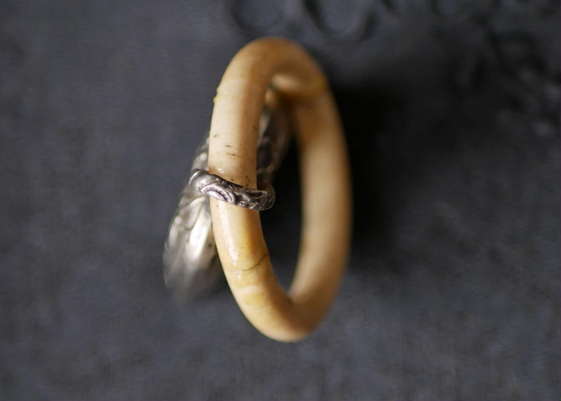 お買い物マラソン限定☆ 純銀 宿り木 ベビーラトル フランス