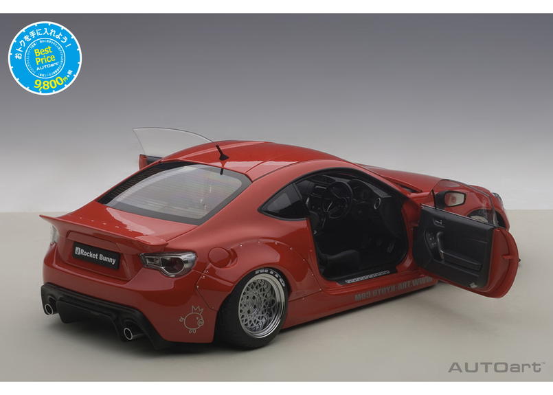 Autoart 1 18 ベストプライス ロケットバニー 86 レッド シルバー ホイー